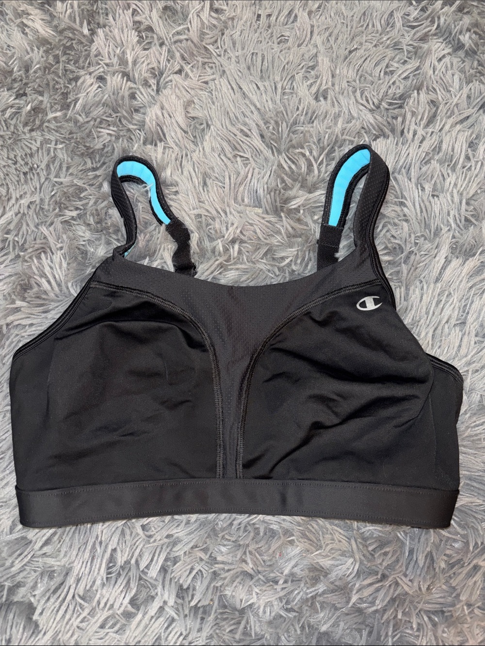 Champion Black Sports Bra with padded adjustable straps EUC 38D